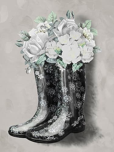 Rain Fall Blooms 2 Whimsical Print