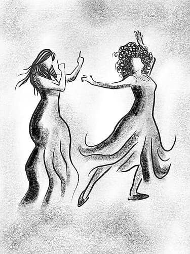 Dancing Friends 3 Figurative Print