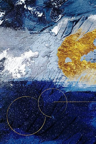 Indigo Gold Storm 1 Art Print