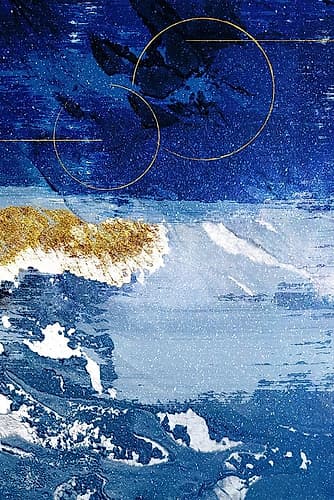 Indigo Gold Storm 3 Art Print