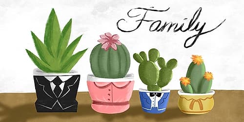 Succulent Family 1 Inspirational Print