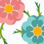 Vintage Flowers In The Wind 1 Art Print