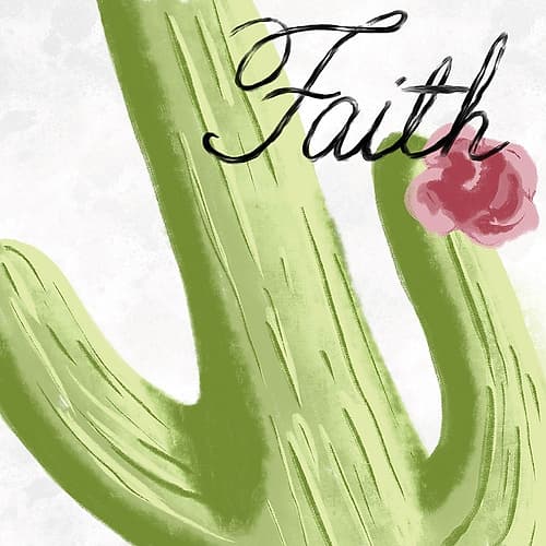 Succulent Faith 1 Inspirational Print
