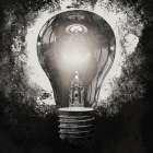 Darkness Shine 1 Black & White Print