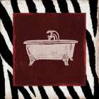 Crimson Safari Bath 3 Bathroom Art Print