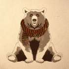 Festive Bear Art Print