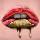 Gold Dipped Lips Art Print