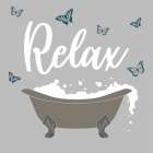 Butterfly Bath 1 Bathroom Art Print
