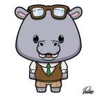 Hudson Hippo Art Print