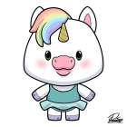 Zoe Unicorn Art Print