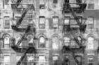 Bowery Block BW Art Print