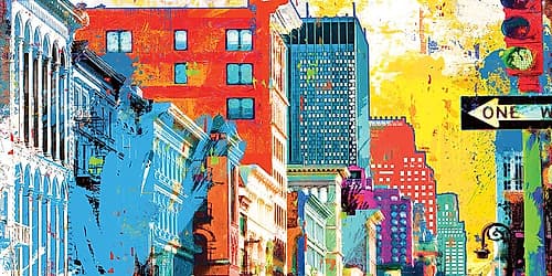 Broadway And Spring Street Cityscapes Print