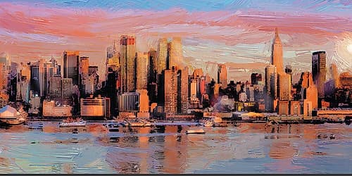 Manhattan Sunrise Cityscapes Print