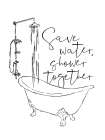 Save Bathroom Art Print