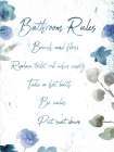 Floral Bathroom Rules Bathroom Art Print