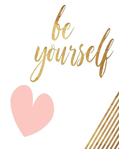 Be Yourself Heart Inspirational Print