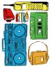 Retro Electronix Colored Vintage Print