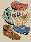 Retro Kicks Mute Colored Art Print
