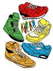 Retro Kicks Colored Art Print