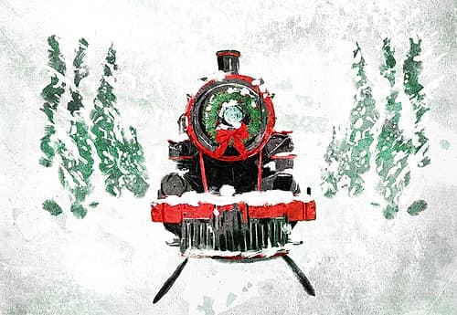 A Train In Christmas Art Print