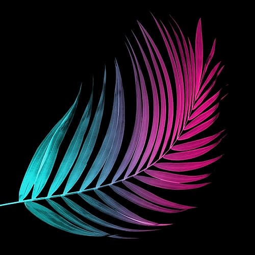 Neon Palms Nature Print