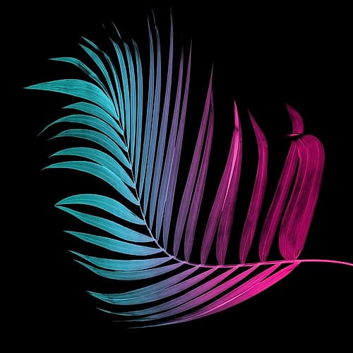 Neon Palms Two Nature Print