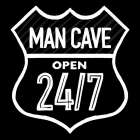 Open Man Cave Black & White Print