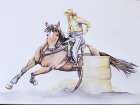 Barrel Racing Art Print
