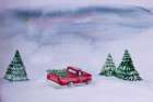 Red Truck In Winter Art Print