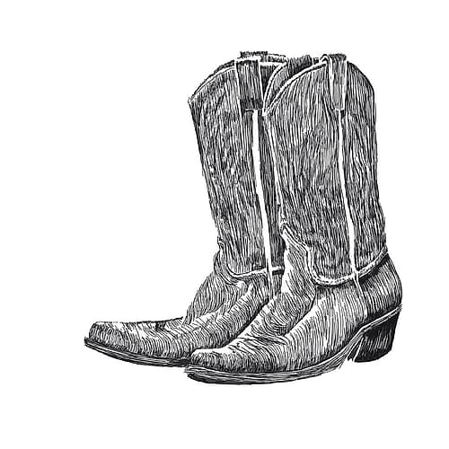Boots Line Art Print