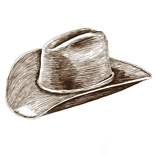 Cowboy Hat Line Fashion Print