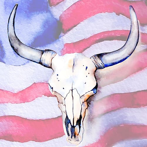 Western Skull American Animals Print