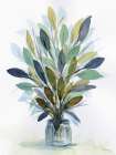 Leaves Jar Blue Art Print