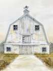 White Barn Gray Trim 1 Art Print