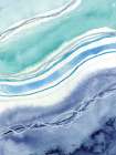 Abstract Blue Teal Waves 1 Art Print