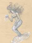 Drawing Mermaid Art Print