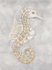 Drawing Seahorse Grey Art Print