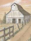 Colorful Barn Fence Vertical Drawing Art Print
