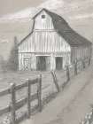 Natural Barn Fence Vertical Drawing Art Print