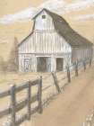 Barn Fence Vertical Drawing Art Print