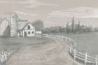 Natural Barn Lane Fence Art Print