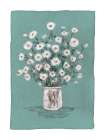 Daisies On Teal Canvas Art Print