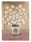 Daisies On Mocha Canvas 2 Art Print