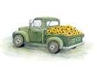 Sunflower Truck Art Print