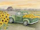 Sunflower Truck Field Art Print