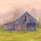 Old Barn Green Field Art Print