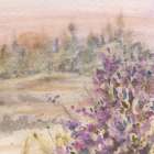 Lavendar Flowers Landscape Art Print