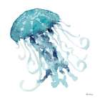 Teal Jelly Fish Art Print