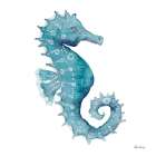 Teal Seahorse Art Print