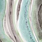 Abstract Green Mauve Rivers 2 Art Print